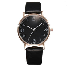 Load image into Gallery viewer, Top Style Fashion Women&#39;s Luxury Leather Band Analog Quartz WristWatch Golden Ladies Watch Women Dress Reloj Mujer Black Clock